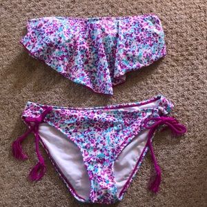 Multicolor ruffle bikini 👙